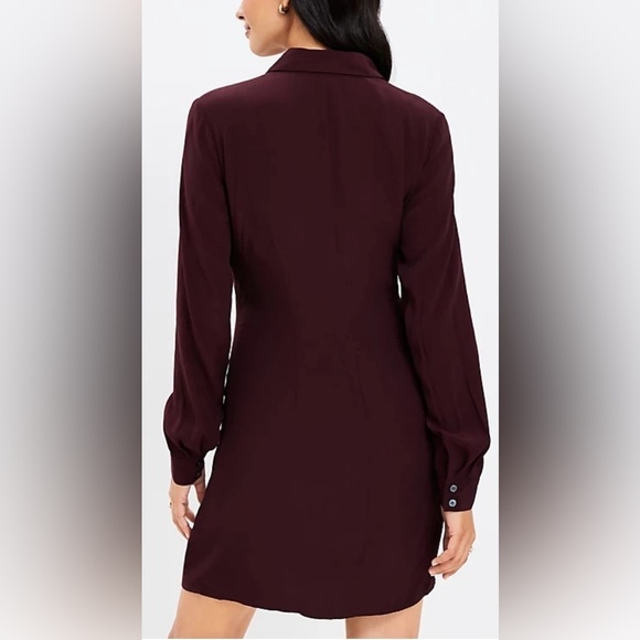 Loft Twist Front Long Sleeved Shirt Dress Size 2 - Picture 2 of 7